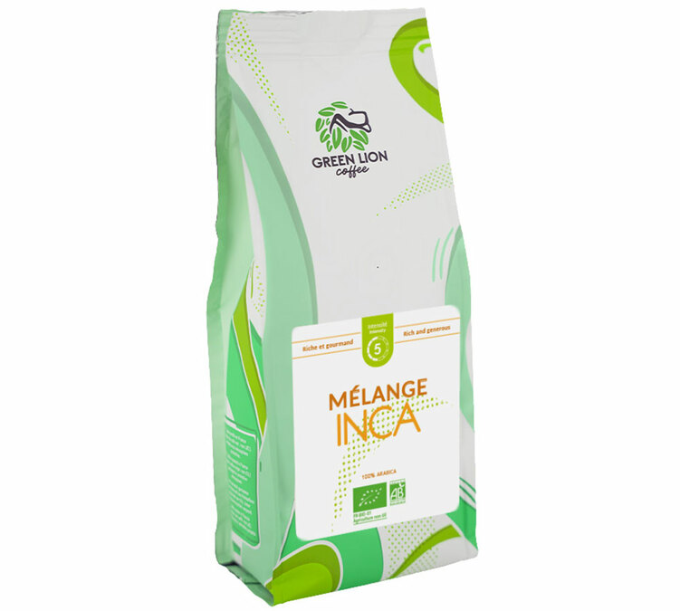 1 Kg de Café en Grano Ecológico para Profesionales La Mezcla Inca - Green Lion Coffee