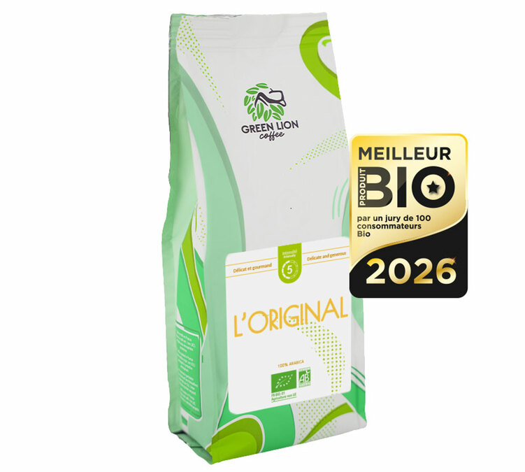 1 Kg Kawy Ziarnistej Bio dla Profesjonalistów Oryginał - Odznaczona Najlepszym Produktem Bio - Green Lion Coffee