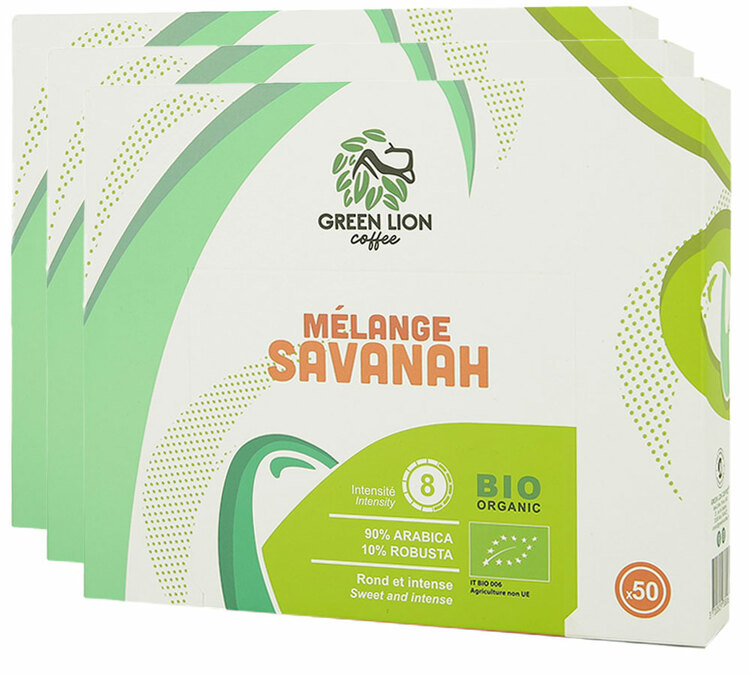 150 κάψουλες συμβατές με Nespresso* Pro Le Mélange Savanah Βιολογικός – GREEN LION COFFEE