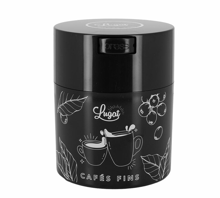 Lugat Kaffee Schwarze Vakuum-Aufbewahrungsdose 250g