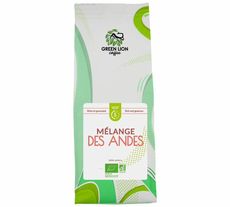 250 g - Kawa w ziarnach - Mieszanka Andów Bio - GREEN LION COFFEE