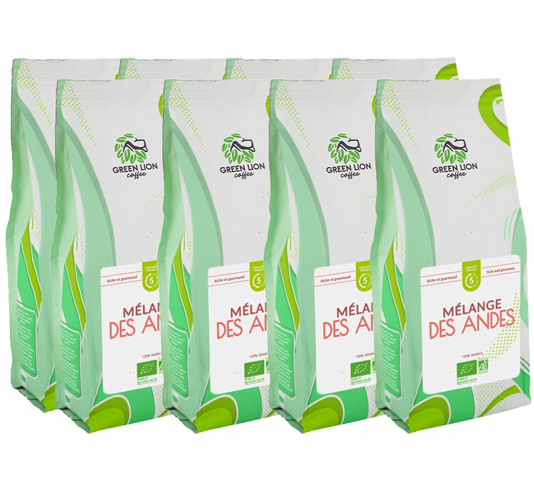8 Kg Luomukahvipapuja Ammattilaisille Andien Sekoitus - Green Lion Coffee