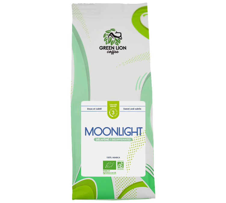 250 g - Kaffebönor - Moonlight Koffeinfritt Ekologiskt - GREEN LION COFFEE