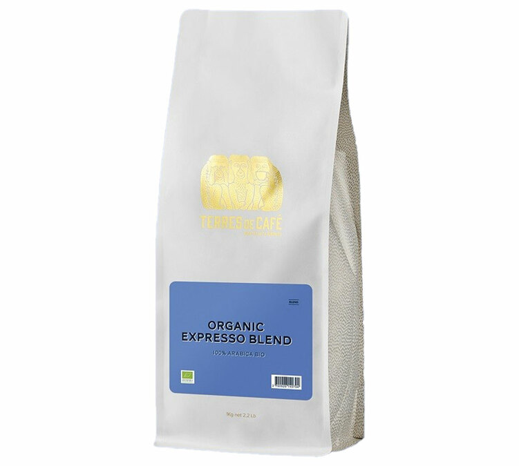 1 kg - Kawa ziarnista ekologiczna - Mieszanka Expresso Bio - TERRES DE CAFÉ