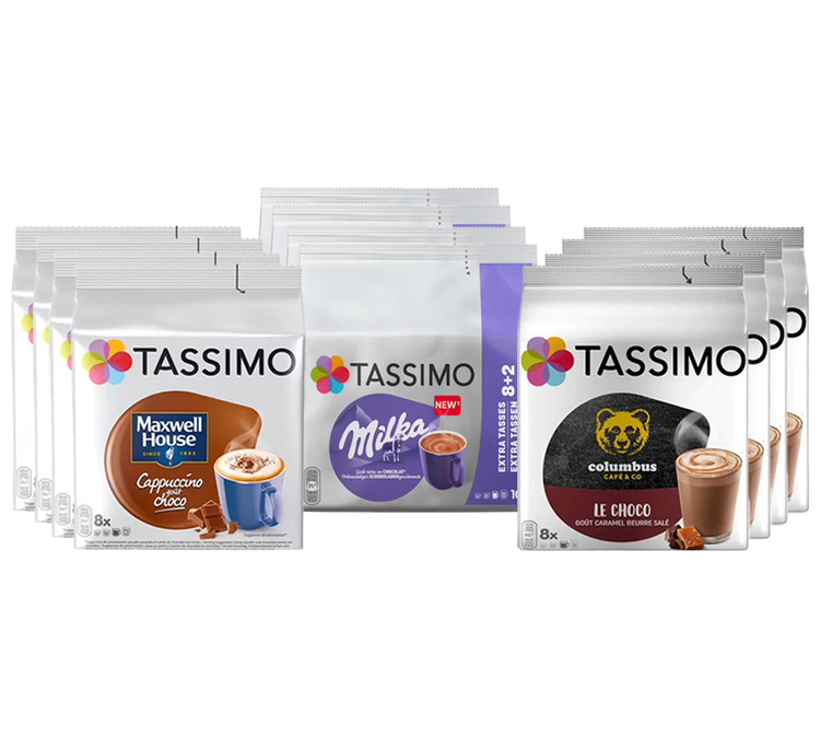 Pack descoberta Tassimo 104 cápsulas - Bebidas de chocolate - TASSIMO