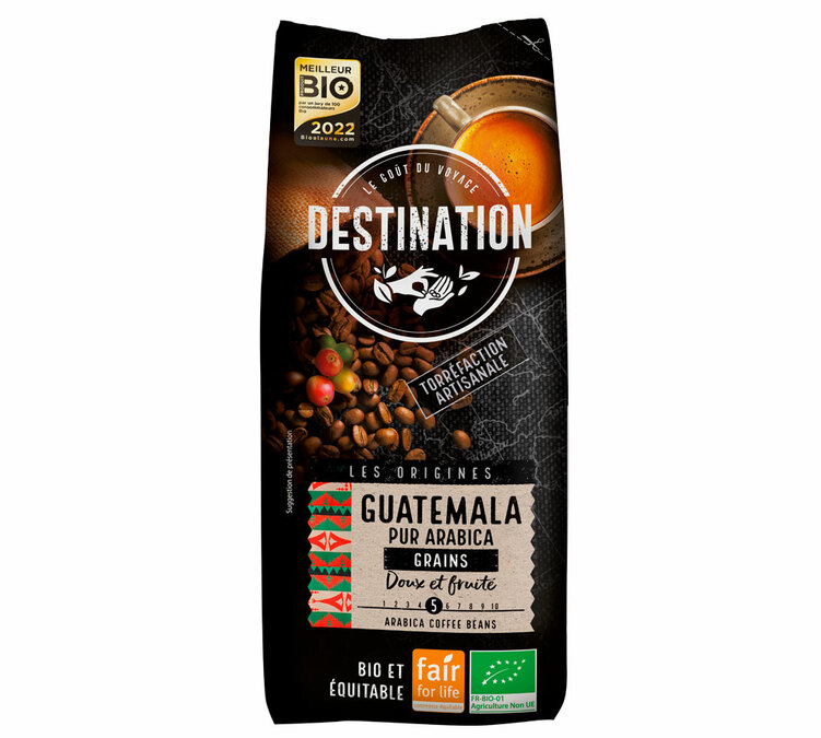 500 g - Kokonaiset kahvipavut - Reilun kaupan luomu Guatemala - DESTINATION