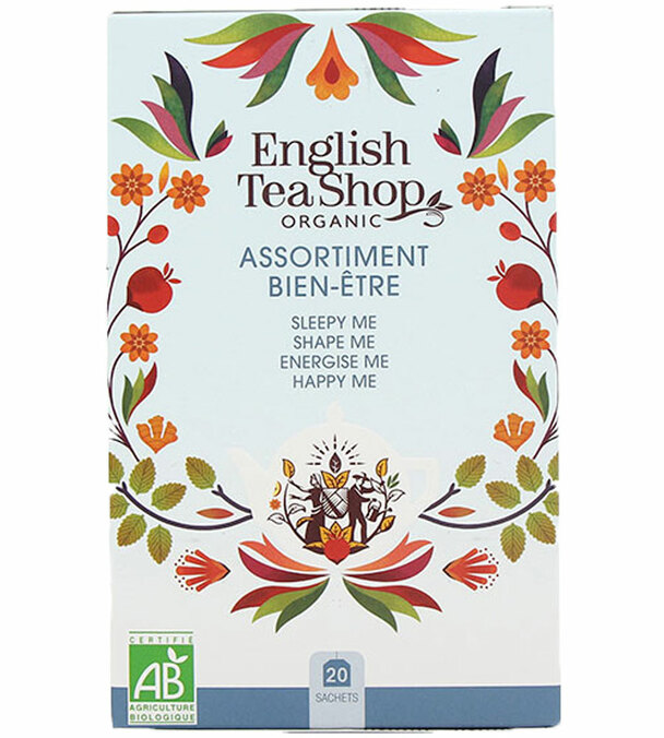 Bio-Tee Wellness-Sortiment - 4 x 5 Teebeutel-Mischungen - ENGLISH TEA SHOP