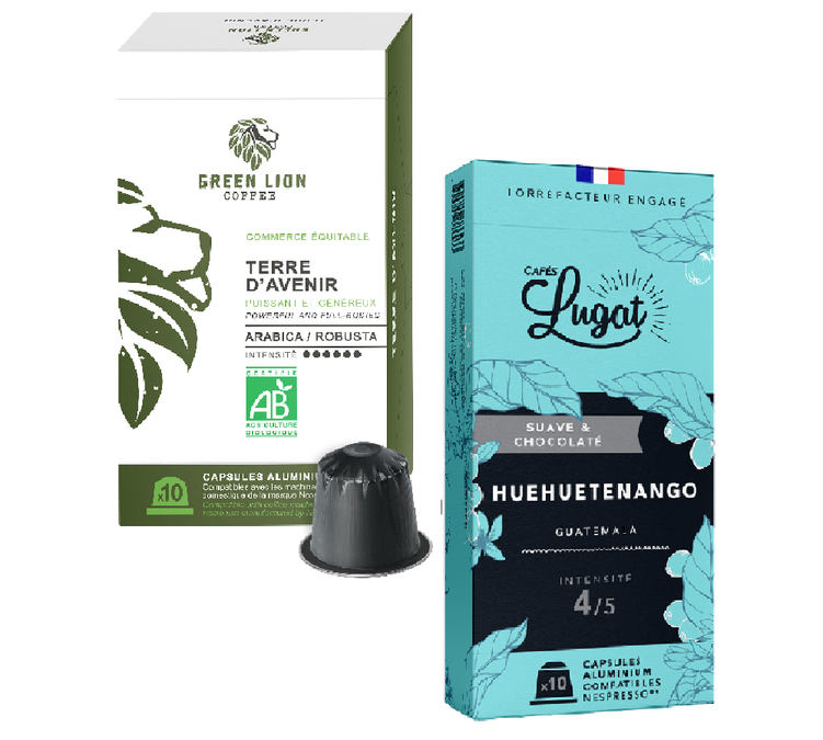 Προσφορά δώρου 1 - Μηχανές Nespresso® 20 Κάψουλες Green Lion + Lugat