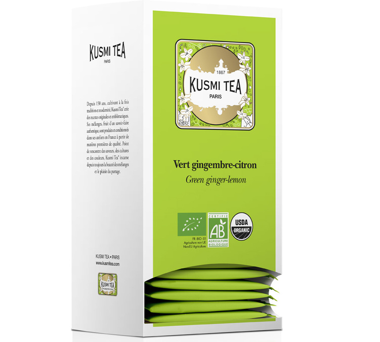 Biologische Groene Thee Gember Citroen - 25 zakjes - KUSMI TEA