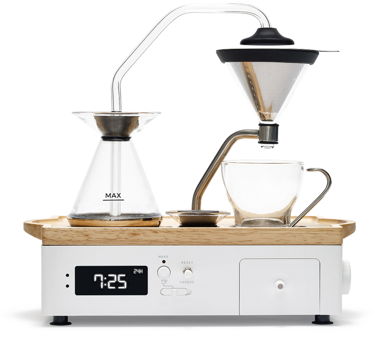 Máquina de café programável JOY RESOLVE Barisieur com despertador - Branco e nogueira