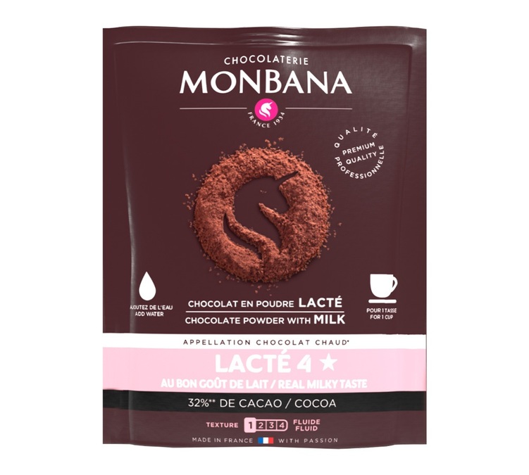 Sachês de Bebida de Chocolate com Leite 4 Estrelas em Pó - 10 x 30 g - MONBANA