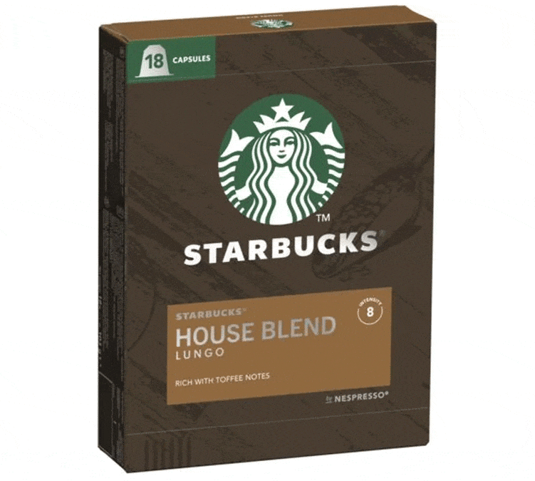 18 съвместими капсули Nespresso* Original - STARBUCKS House Blend