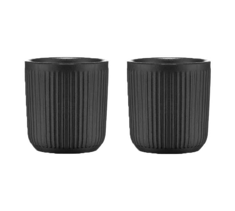Conjunto de 2 canecas Douro de parede dupla - porcelana preta - 10cl - BODUM