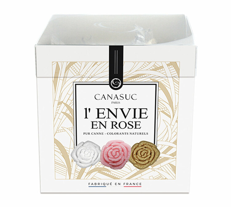 Caixa de Açúcar de Cana Branco Estilo Amber Rose Rosa - 48 açúcares - CANASUC