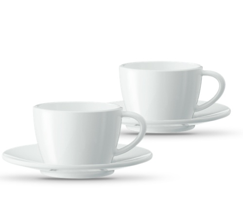 Set med 2 cappuccinokoppar med fat - Jura