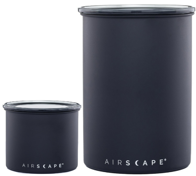 2er-Set Matt-Schwarze Aufbewahrungsdosen 250g & 500g - Airscape