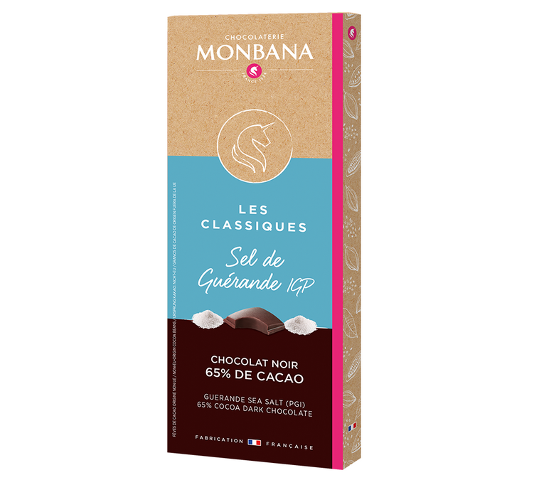 Tabliczka Czekolady Gorzkiej i Sól z Guérande - 80 g - MONBANA