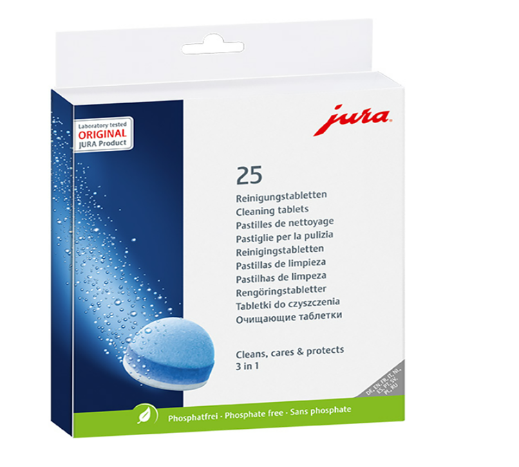 Vedlikehold - Boks med 25 rengjøringstabletter (3 i 1) JURA