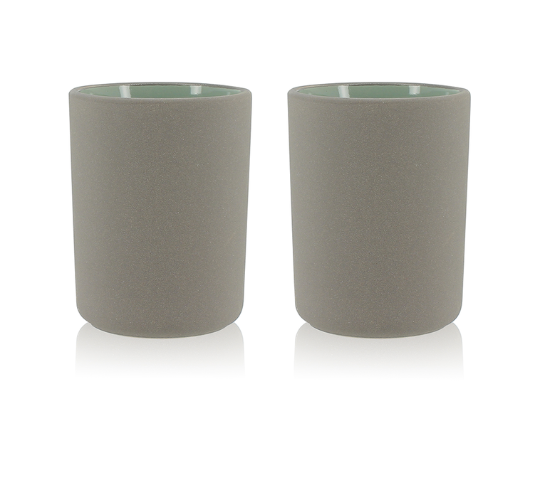 Термалне шоље OGO Living од сиве камене глине 20cl x2