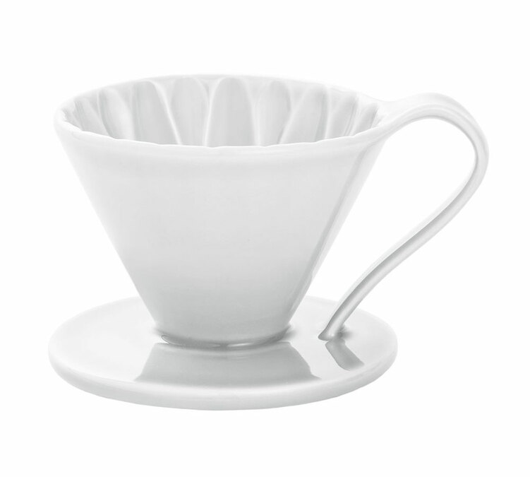 Goteador CAFEC Arita Flower blanco de porcelana para una taza