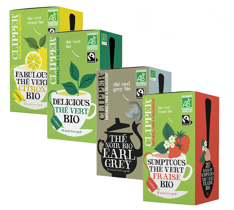 Pack Thés Verts et Noirs Bio & Equitable - 4 x 20 sachets - CLIPPER