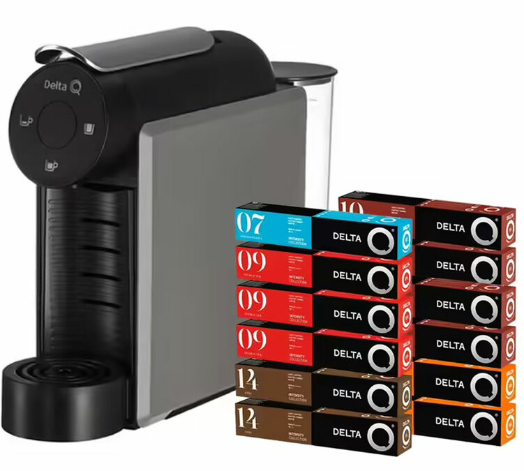 Oferta especial: Compre 120 cápsulas Delta Q + máquina Delta Q Mini Qool OFERTA