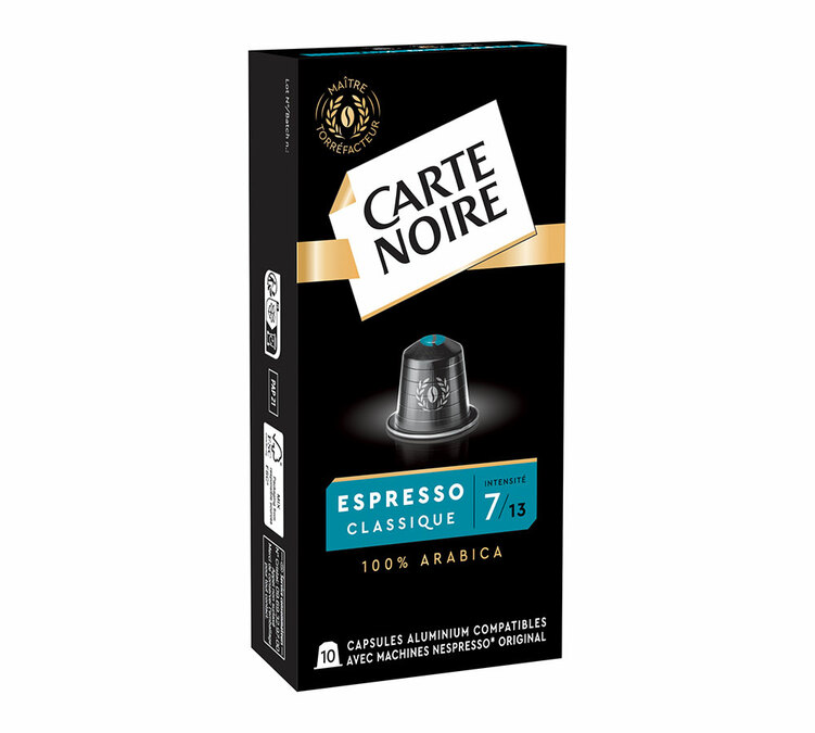 10 kapselia yhteensopiva Nespresso* Original - Klassinen Espresso nro 7 - CARTE NOIRE