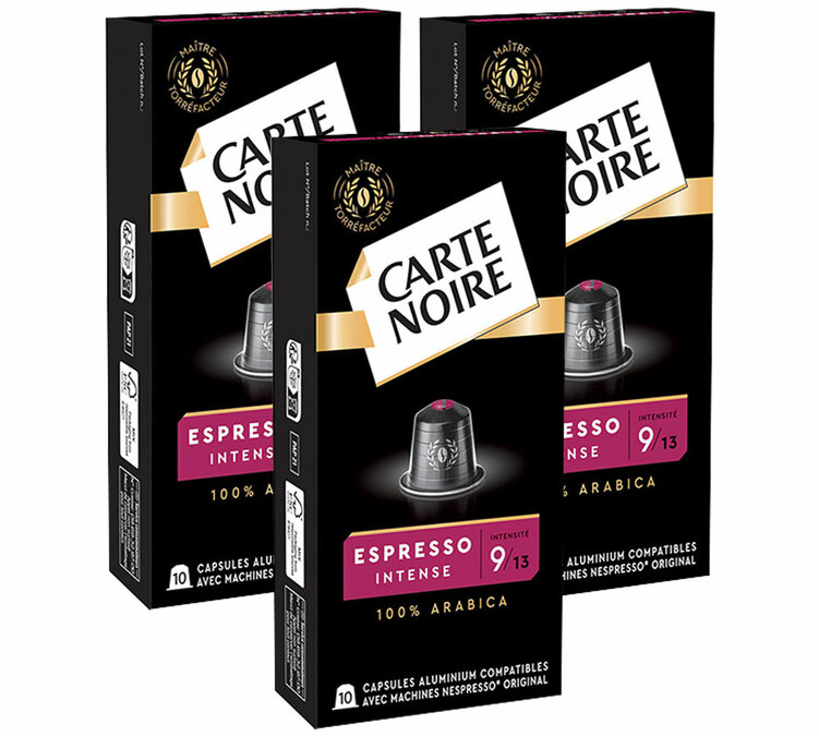 30 kapszula kompatibilis a Nespresso* Original készülékekkel - Intenzív Espresso 9. szám - CARTE NOIRE