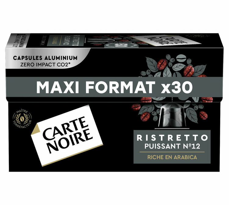 30 capsule compatibili con Nespresso* Original - Ristretto Puissant N°12 - CARTE NOIRE