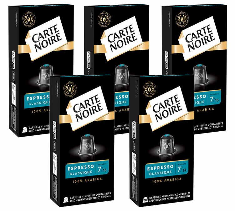 50 Kapseln kompatibel mit Nespresso* Original Espresso Classico Nr.7 - CARTE NOIRE