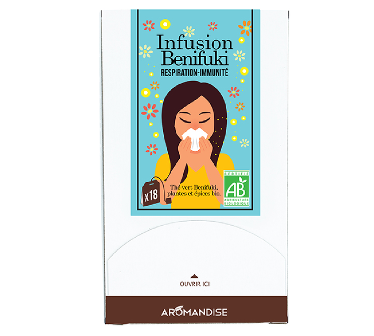 Tè Verde Benifuki Infuso Respirazione Immunità Biologico - 18 bustine - AROMANDISE