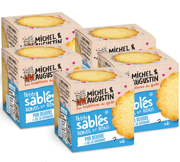 Kleine zoete gezouten boterkoekjes - 5 x 40 g - MICHEL & AUGUSTIN THT 01/02/2026