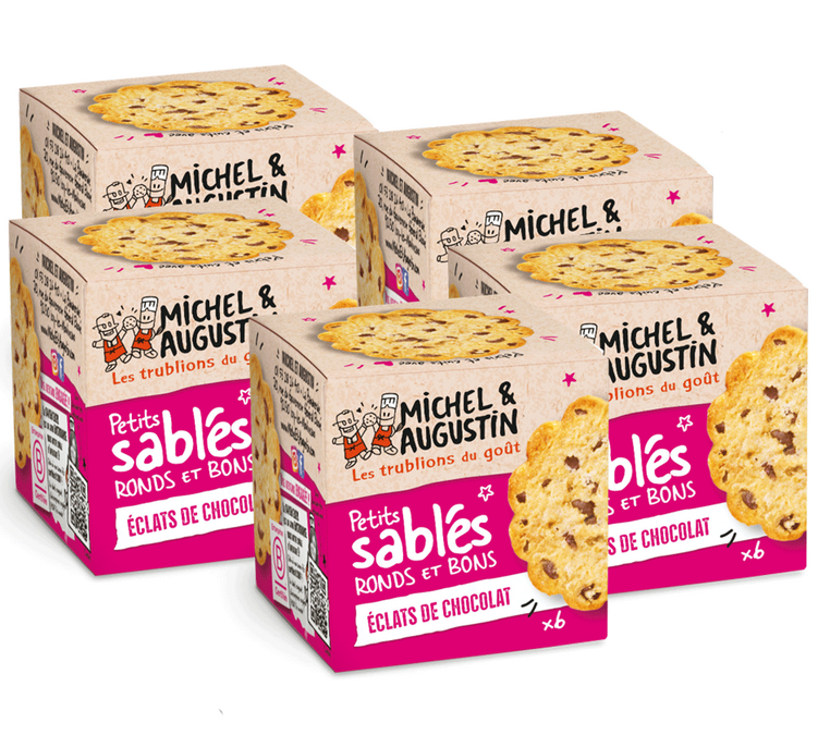 MICHEL & AUGUSTIN Mini édes sós-vajas keksz csokoládécseppekkel – 5 × 40 g
