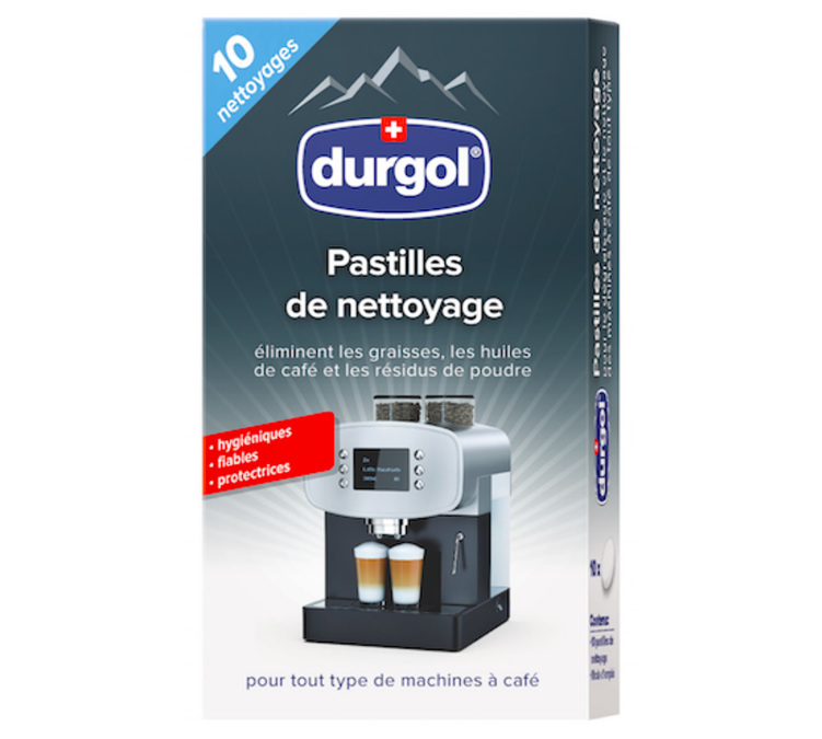 DURGOL® Почистващо средство - Таблетки за почистване за кафемашини със зърна, капсули и pods x10