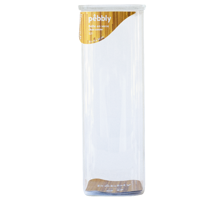 Boîte de conservation carrée en verre 2.2L - PEBBLY 