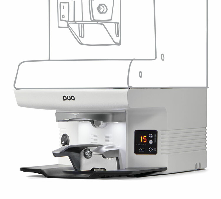 Tamper automatico PUQPRESS M6 bianco per MYTHOS MY75, MYG75, MY85, MYG85