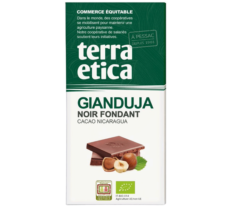 Tableta de Chocolate Negro Fundente Gianduja Nicaragua Ecológico - 100 g - TERRA ETICA