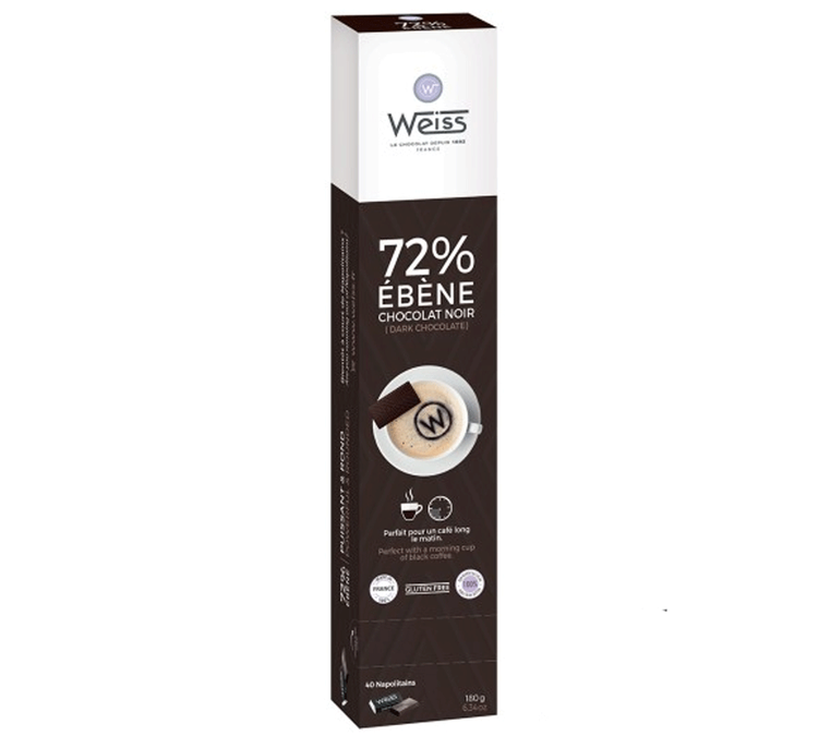 Ebène Juodasis Šokoladas 72% - 40 Napolitainų - MAISON WEISS