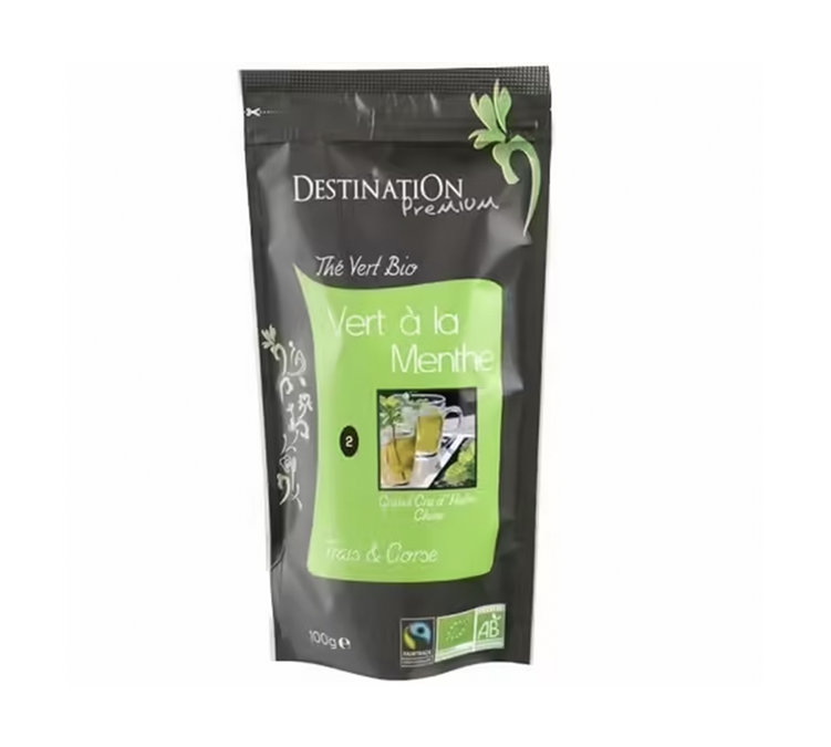 Ekologiczna & Sprawiedliwa Zielona Herbata z Miętą - Luz 100 g - FAIRTRADE - DESTINATION