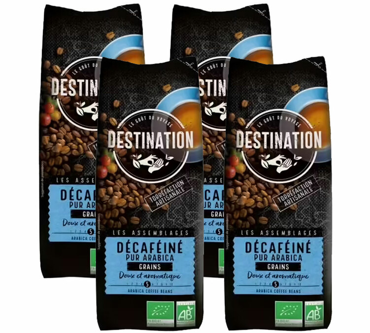 4 x 250 g - Szemes kávé - Koffeinmentes 9. számú Bio - DESTINATION