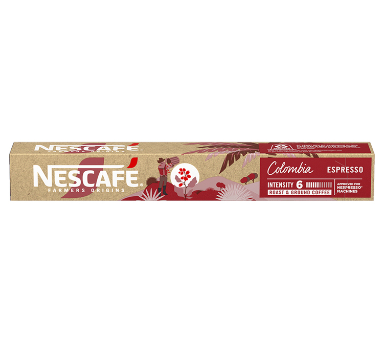 10 cápsulas compatíveis com Nespresso* Original - Colômbia - NESCAFE FARMERS ORIGINS