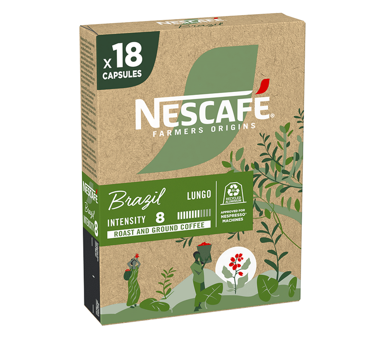 18 kapsler kompatible med Nespresso* Original - Brasil - NESCAFE FARMERS ORIGINS