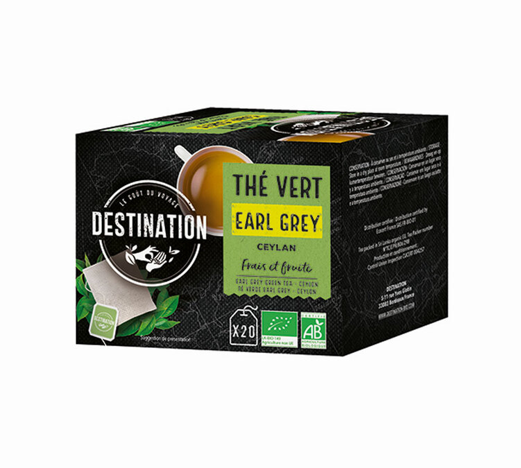 Chá Verde Earl Grey Biológico - 20 saquetas - DESTINATION