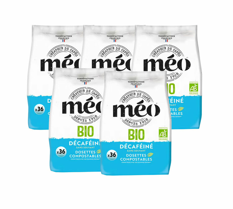 180 SENSEO® kompatible Kaffeepads Entkoffeiniert Bio - Méo Kaffee