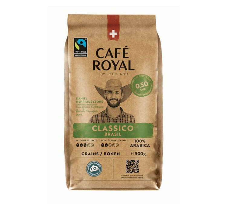 500 g - Kokonaiset kahvipavut - Klassinen Brasilia - CAFÉ ROYAL