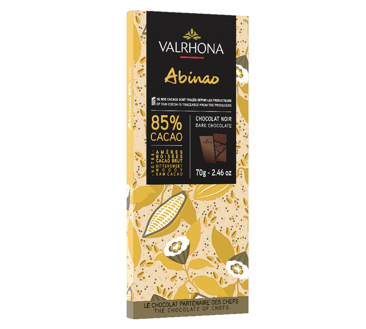 Таблетка Черен Шоколад Abinao 85% Какао - 70 g - VALRHONA