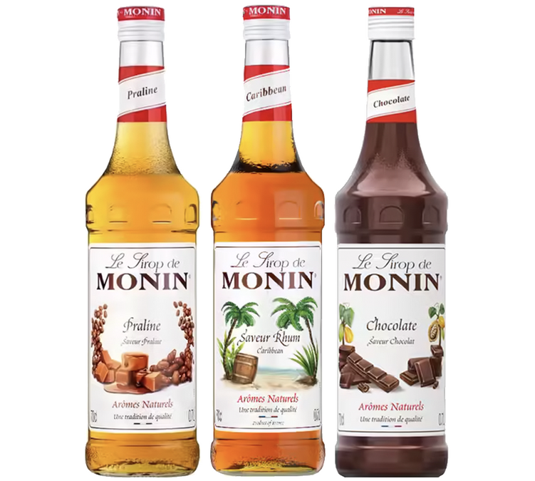 3-as csomag szirup 70 cl - Csokoládé, Praliné, Rum - MONIN