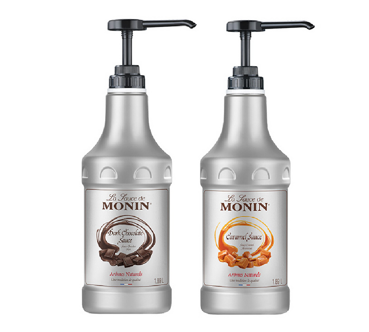 Lot de 2 toppings 1.89L - Caramel et Chocolat - MONIN