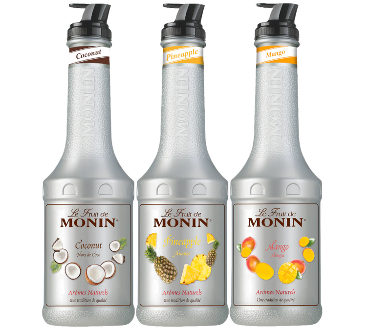 Lot de 3 purées de fruits 1L - Coco, Ananas, Mangue - MONIN