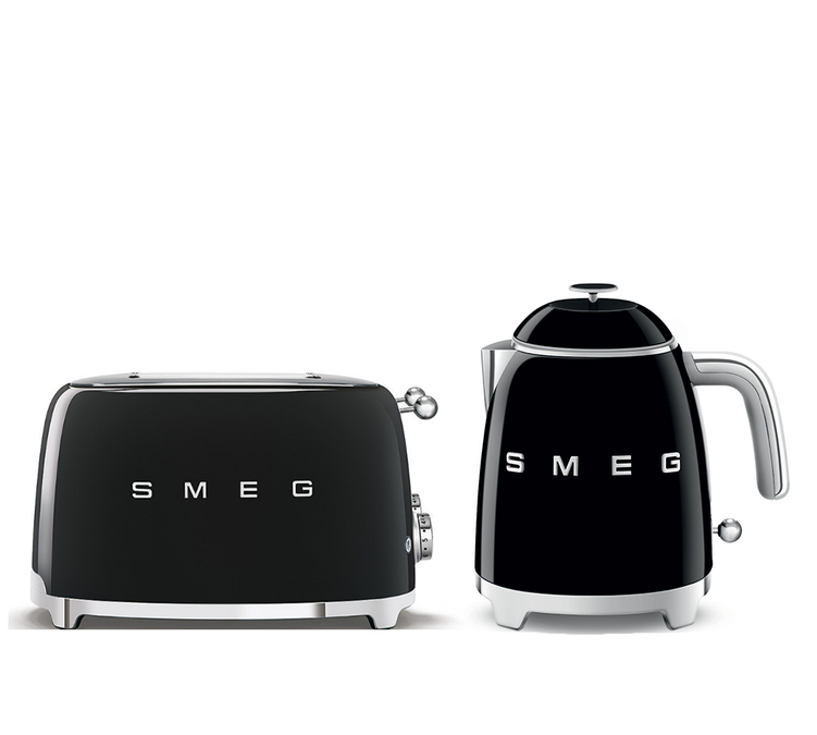 Frukostset Brödrost TSF01BLUE och Vattenkokare KLF05BLUE Svart - SMEG